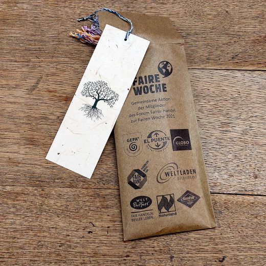 Lesezeichen von Get Paper - Give away zur Fairen Woche 2021